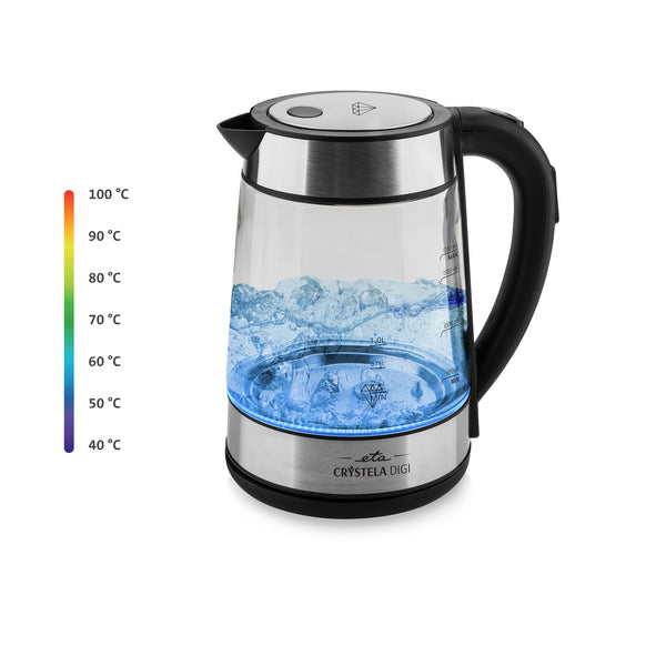Czajnik bezprzewodowy ETA Crystela Digi 7153 90000 Czarna/Szklana