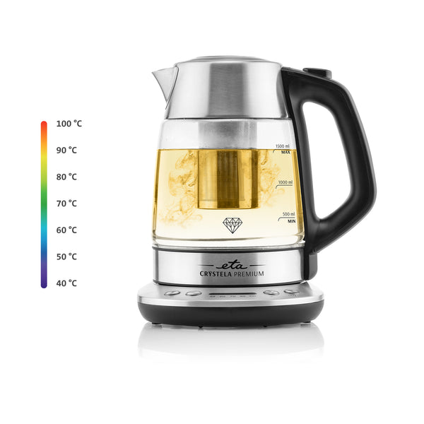 Czajnik bezprzewodowy ETA Crystela Premium 9153 90000 INOX/Szklana