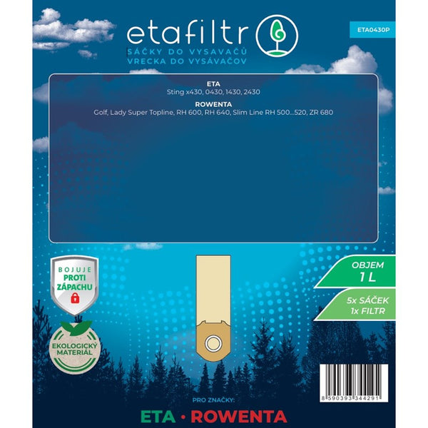 Worki do odkurzaczy ETA ETA 0430 (5 ks) Brązowy