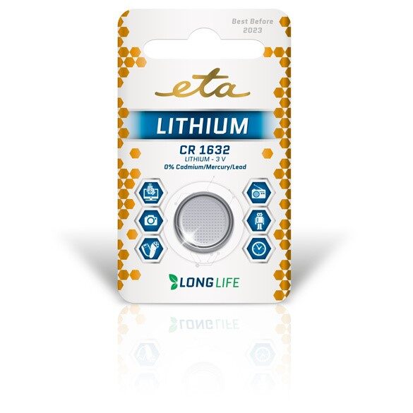 Bateria litowa ETA PREMIUM CR1632, blistr 1szt.