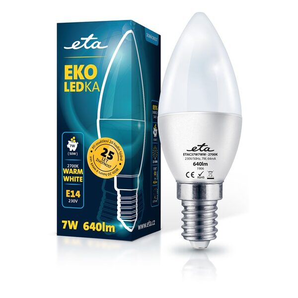 Żarówka LED ETA EKO LEDka svíčka 7W, E14, biała ciepła