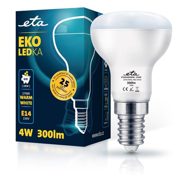 Żarówka LED ETA EKO LEDka reflektor 4W, E14, biała ciepła