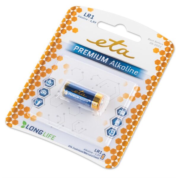 Bateria alkaliczna ETA PREMIUM ALKALINE LR1, blistr 1szt.