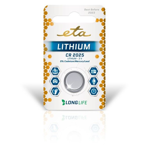 Bateria litowa ETA PREMIUM CR2025, blistr 1szt.