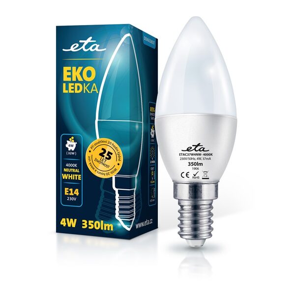 Żarówka LED ETA EKO LEDka svíčka 4W, E14, neutrální bílá