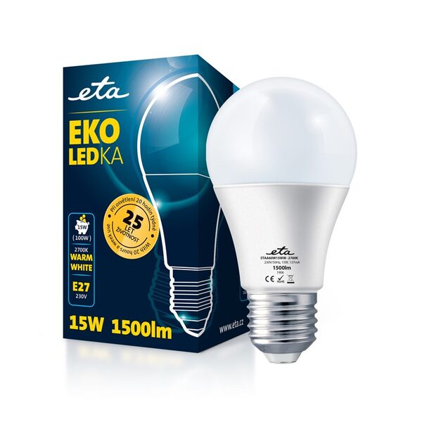 Żarówka LED ETA EKO LEDka Klasyczna 15W, E27, biała ciepła