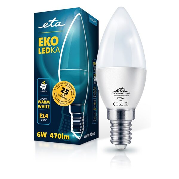 Żarówka LED ETA EKO LEDka svíčka 6W, E14, biała ciepła