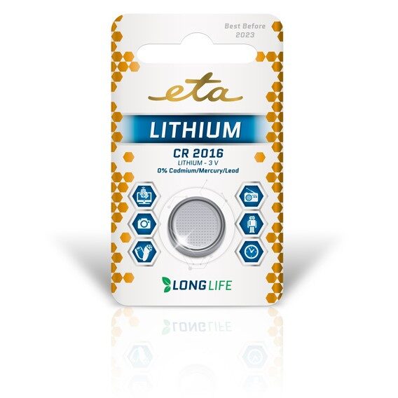 Bateria litowa ETA PREMIUM CR2016, blistr 1szt.