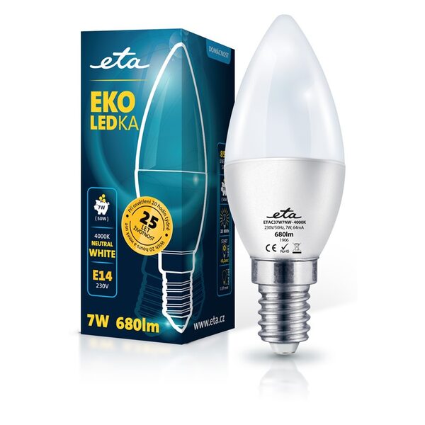 Żarówka LED ETA EKO LEDka svíčka 7W, E14, neutrální bílá